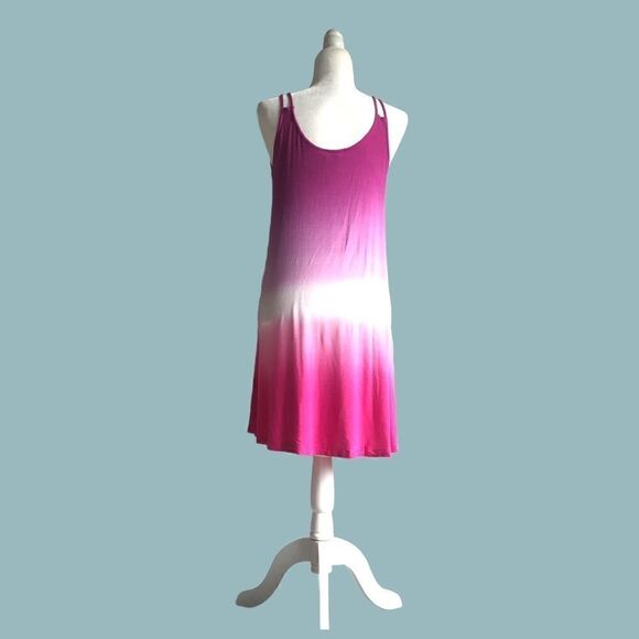 Pink ombré tank swim cover up dress - Picture 3 of 5